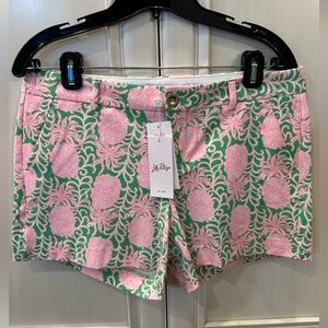 NWT Lilly Pulitzer Callahan Knit Short, Fauna Green Party Like A Pineapple, sz 8